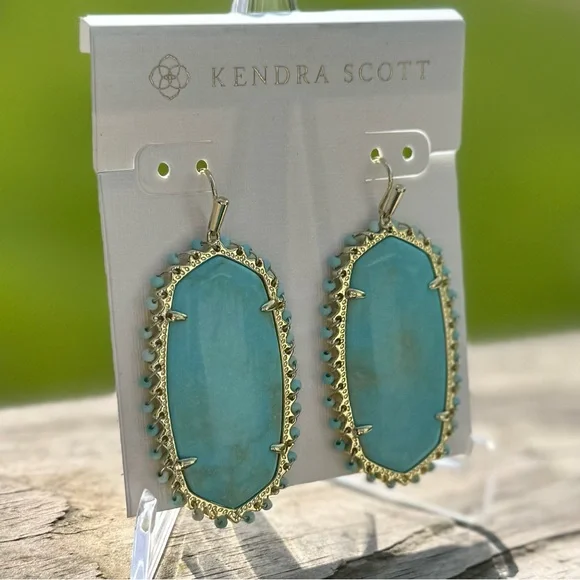 ⚡️Kendra Scott Beaded Danielle Statement Earrings in Turquoise⚡️ - Picture 4 of 5